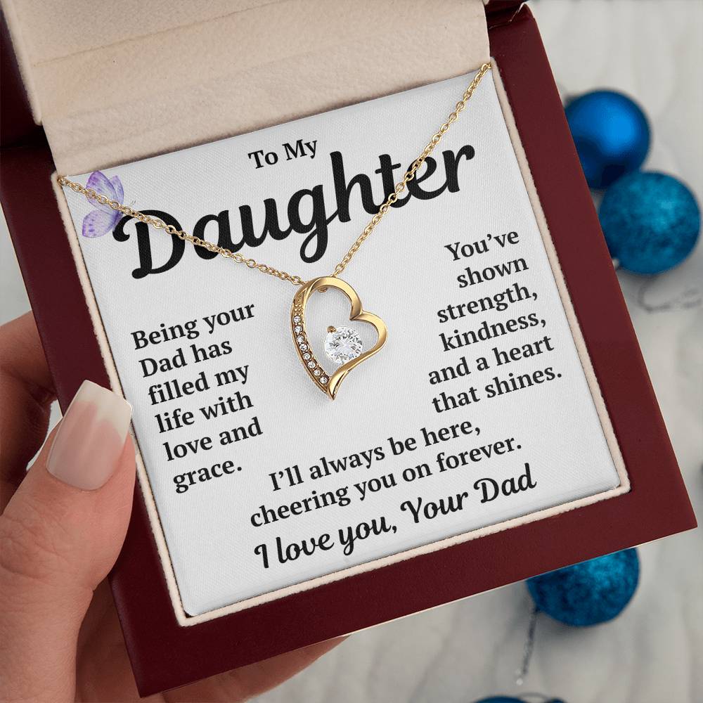 To My Daughter "You've Shown Strength Forever Love Necklace