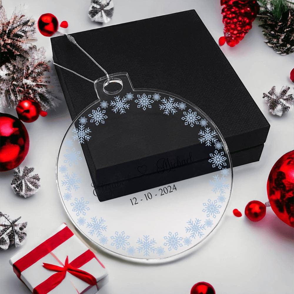 Wedding Personalized Acrylic Ornament with Names & Date