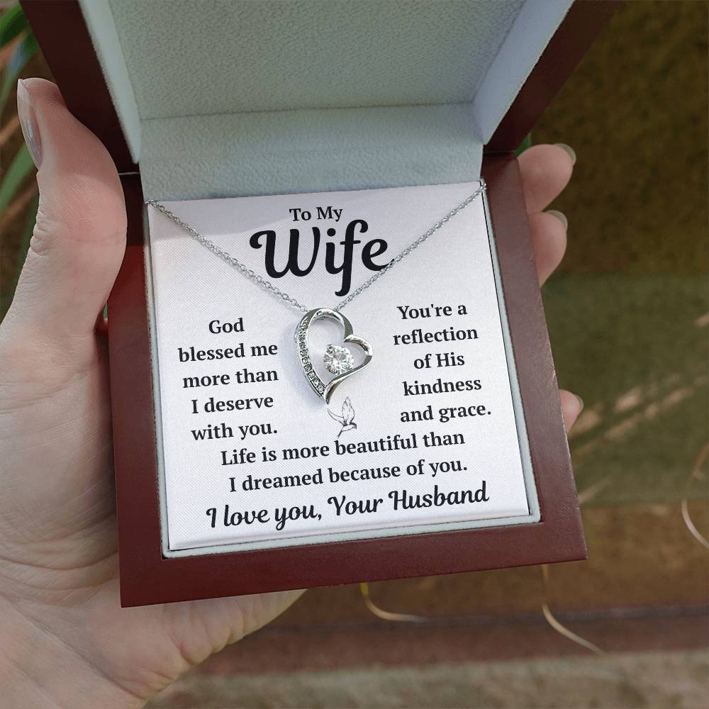 To My Wife "God Blessed Me" Forever Love Necklace