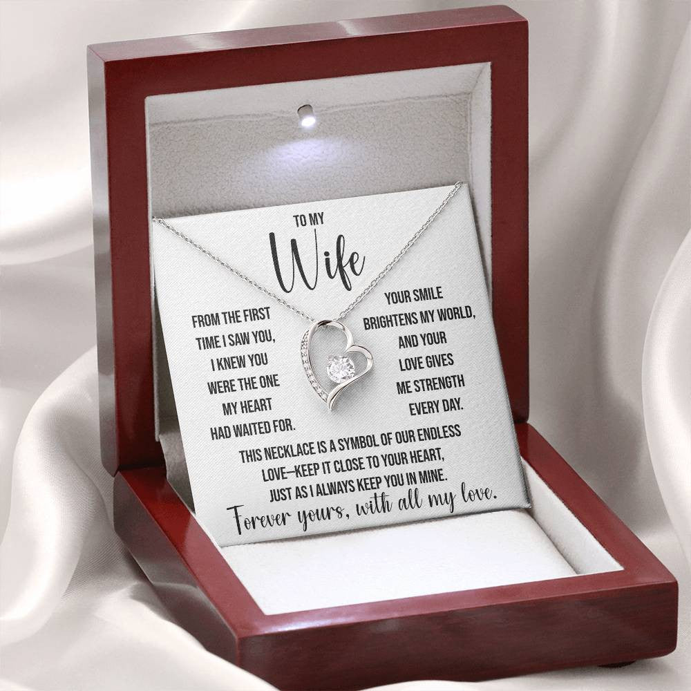 To My Wife "The One My Heart" Forever Love Necklace