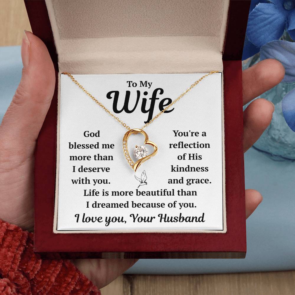To My Wife "God Blessed Me" Forever Love Necklace