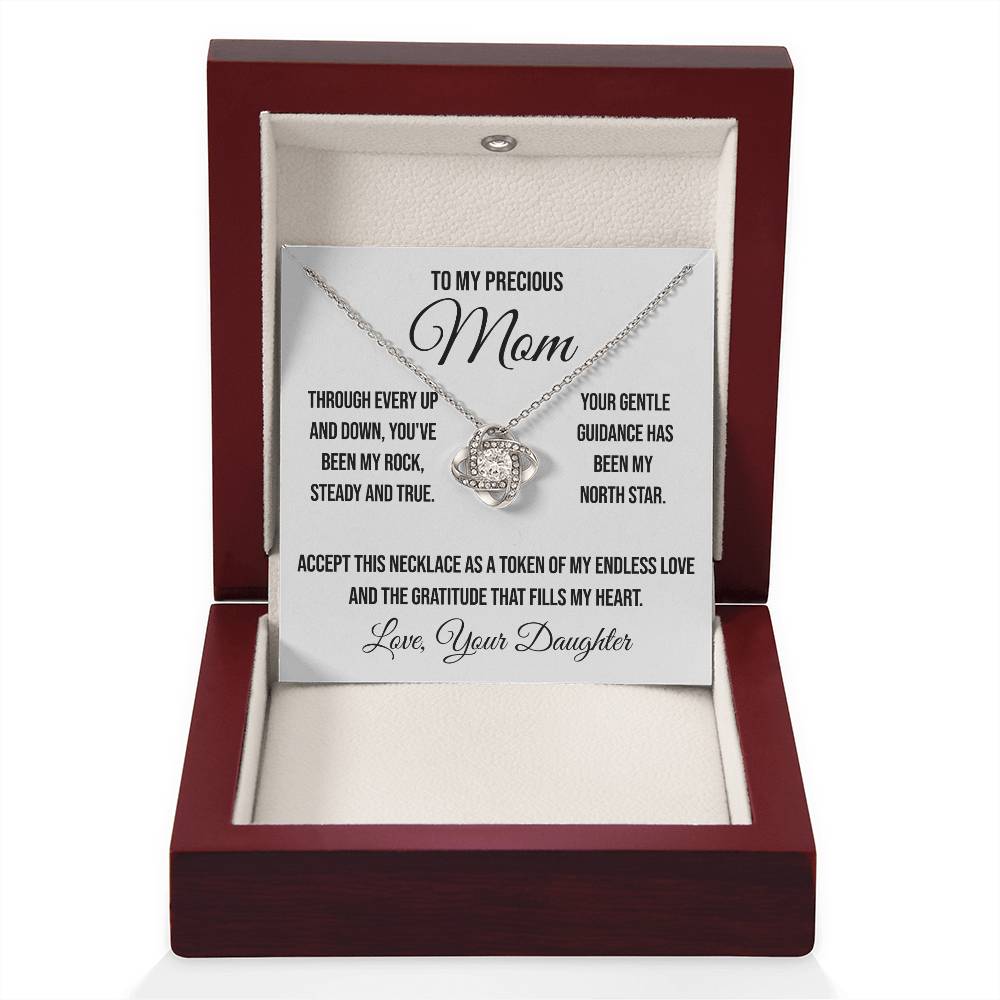 To My Precious Mom "Through Every Up and Down" Love Knot Necklace