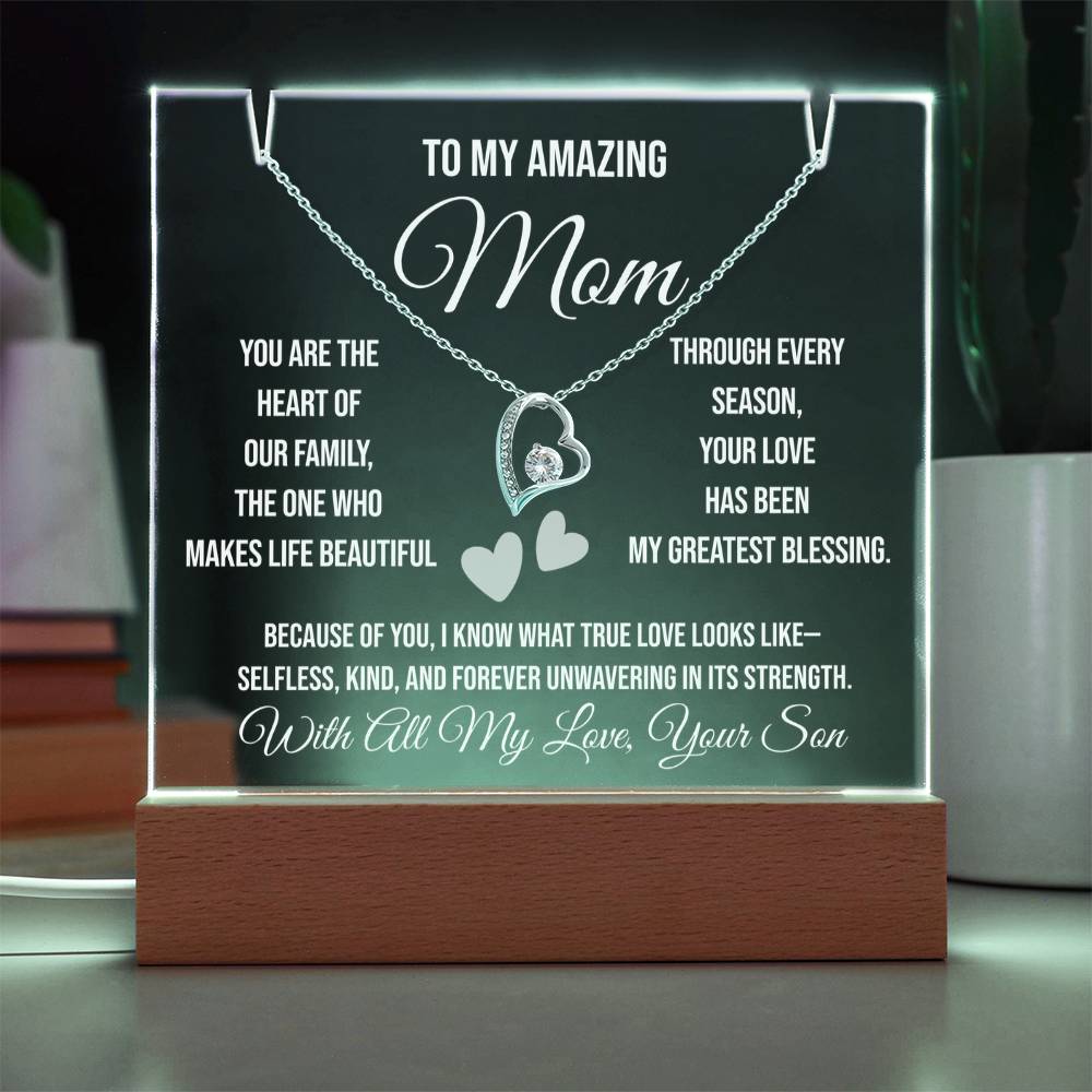 To My Amazing Mom "You are the heart of our family: Keepsake Acrylic Bundle (Forever Love)