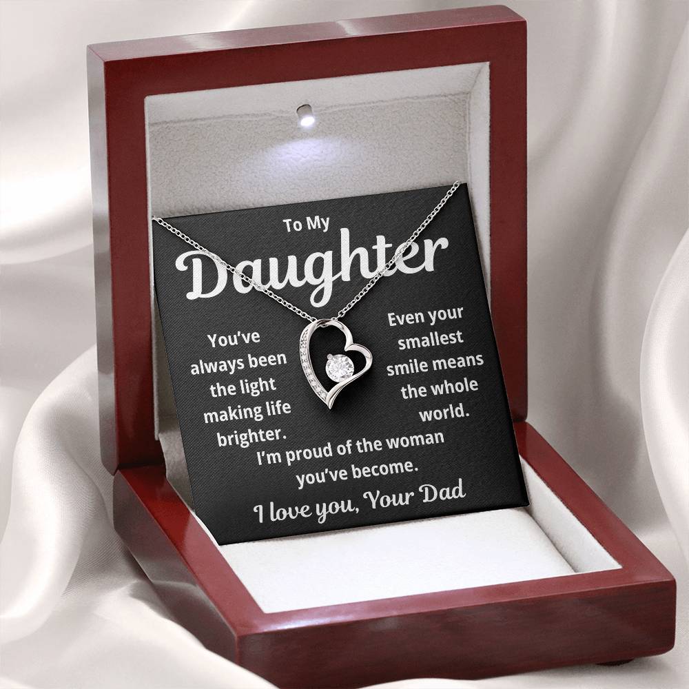 To My Daughter "You've Always Been The Light" Forever Love Necklace