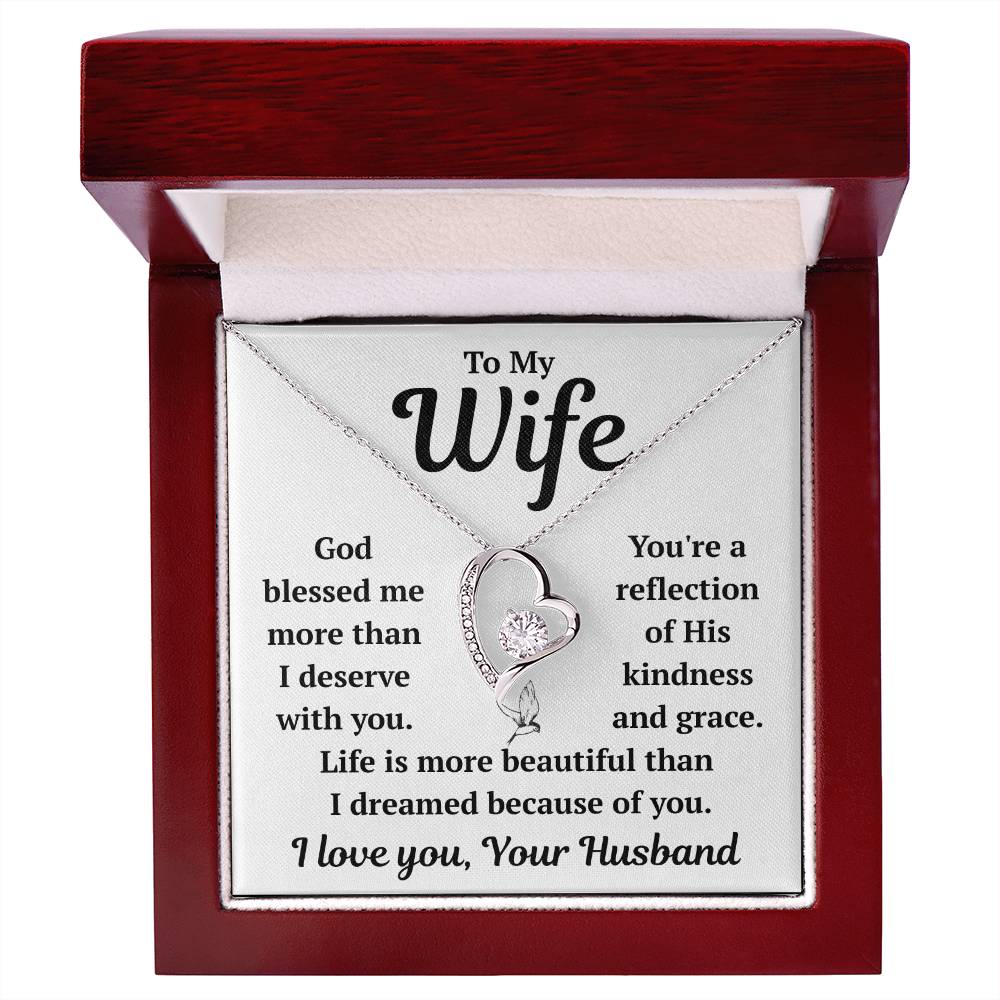 To My Wife "God Blessed Me" Forever Love Necklace