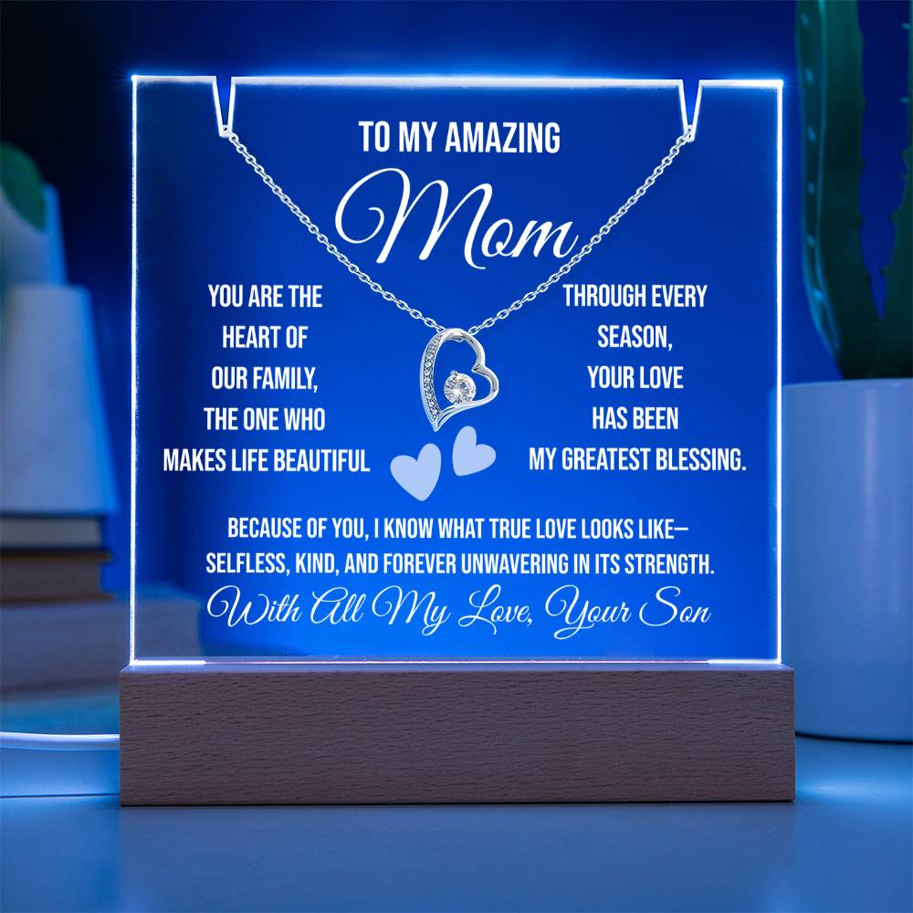 To My Amazing Mom "You are the heart of our family: Keepsake Acrylic Bundle (Forever Love)