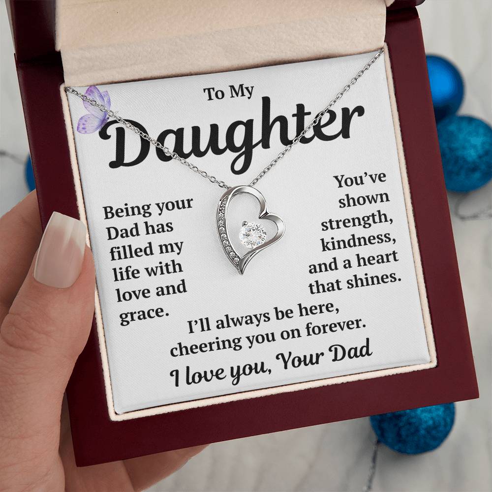 To My Daughter "You've Shown Strength Forever Love Necklace