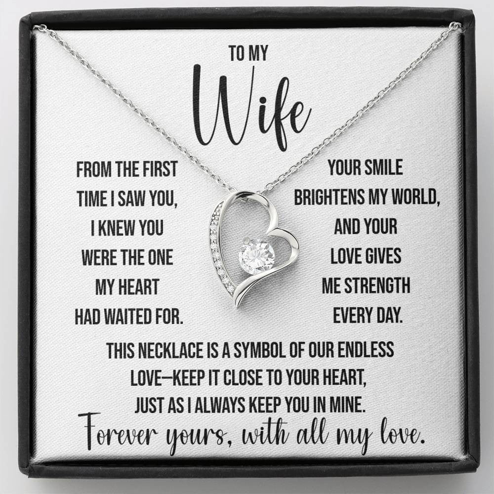 To My Wife "The One My Heart" Forever Love Necklace