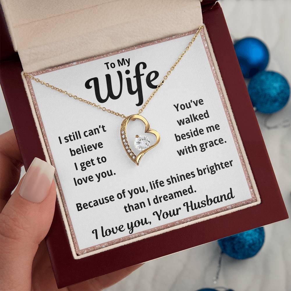 To My Wife "You've Walked Beside Me" Forever Love Necklace