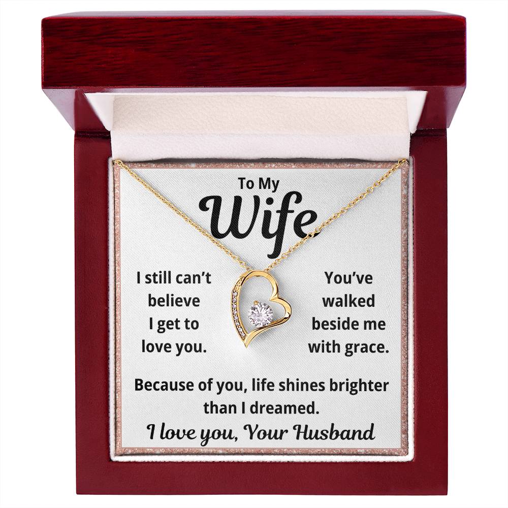 To My Wife "You've Walked Beside Me" Forever Love Necklace