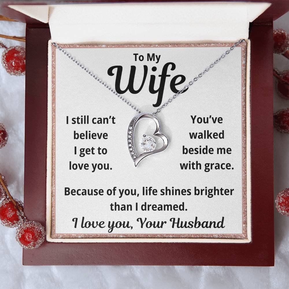 To My Wife "You've Walked Beside Me" Forever Love Necklace