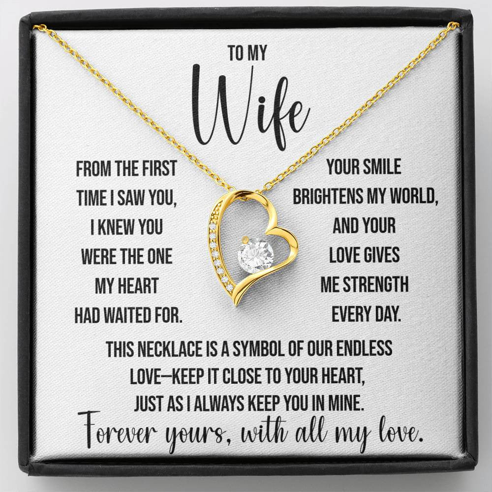 To My Wife "The One My Heart" Forever Love Necklace