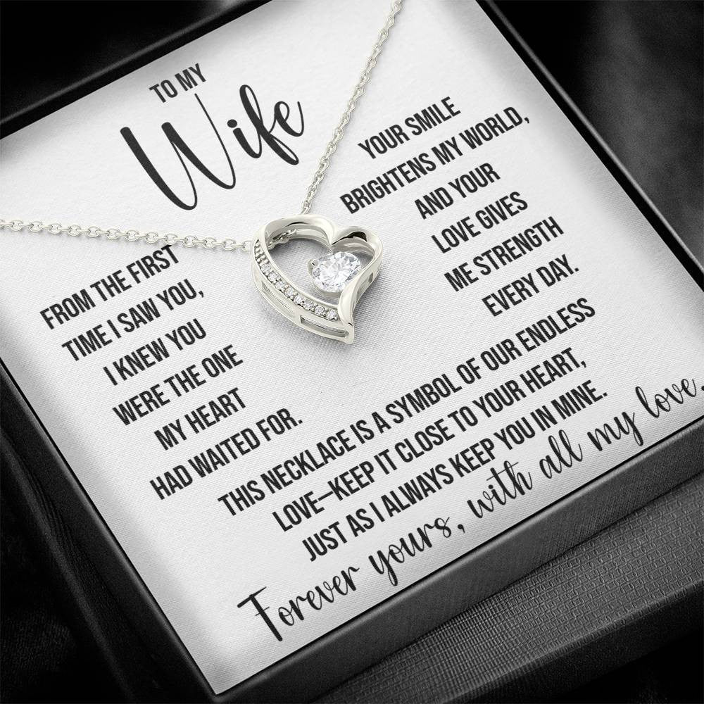 To My Wife "The One My Heart" Forever Love Necklace