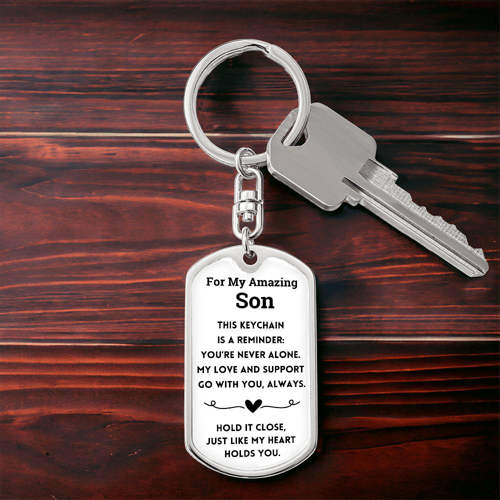 For My Amazing Son - Dog Tag Keychain