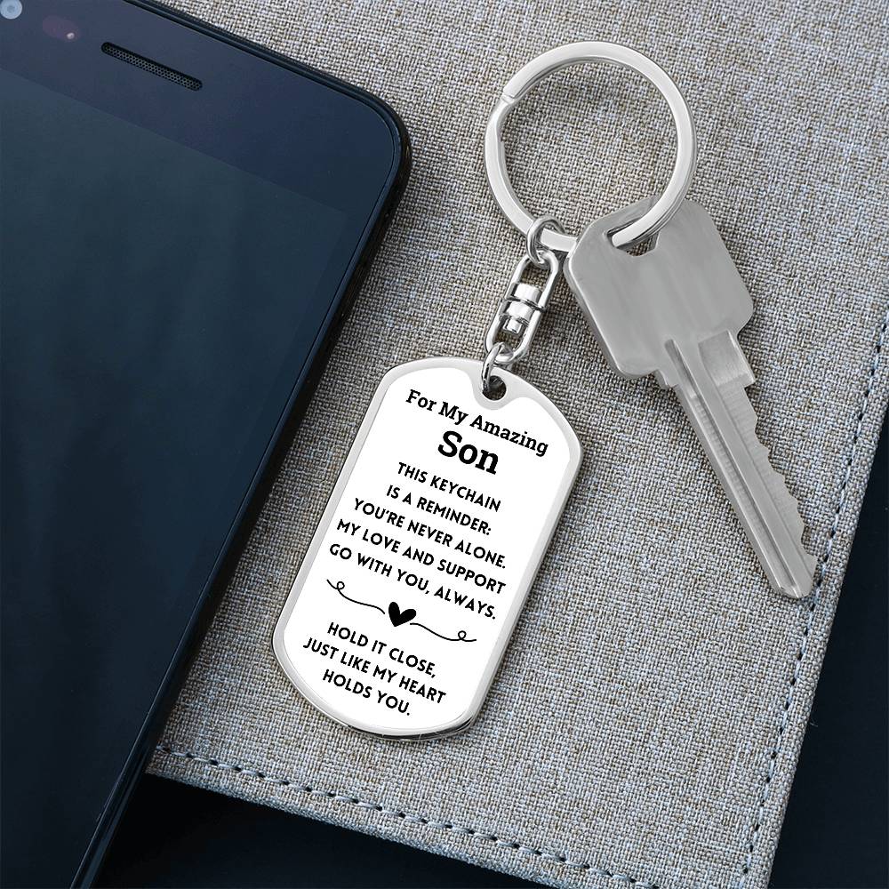 For My Amazing Son - Dog Tag Keychain
