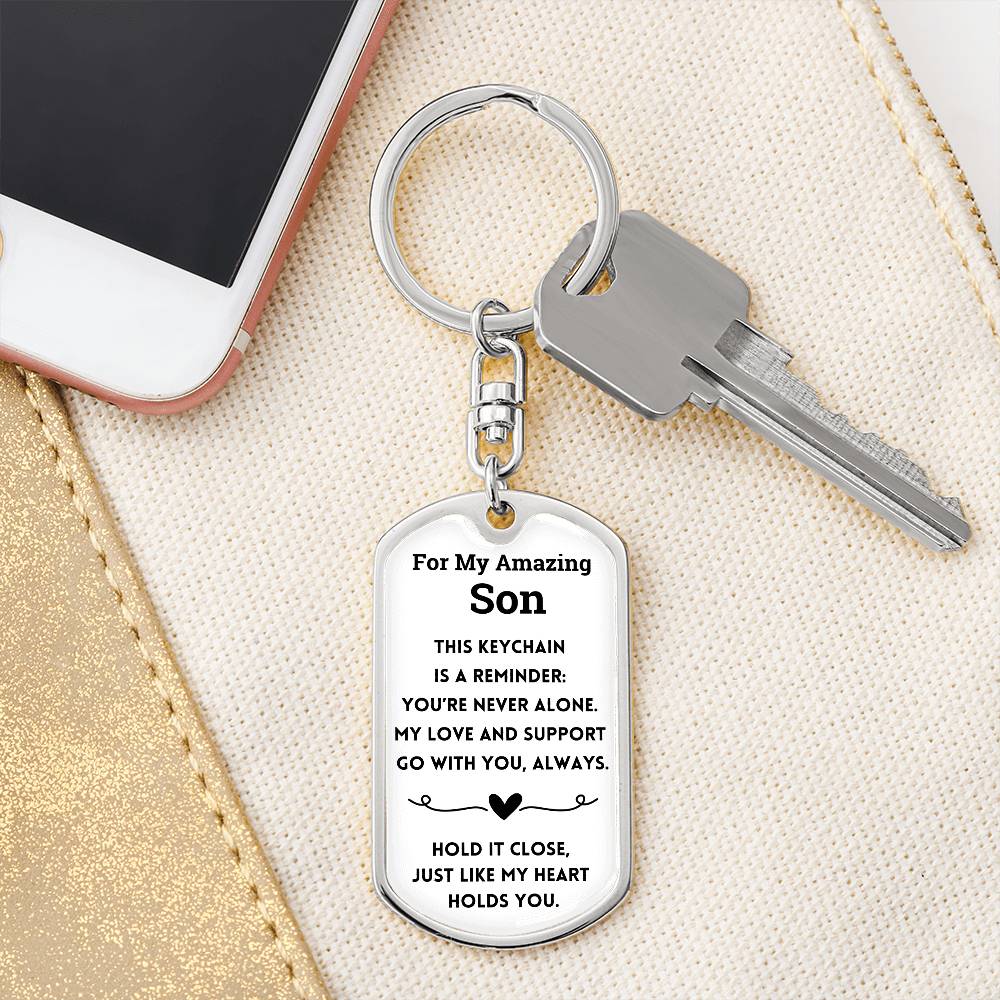 For My Amazing Son - Dog Tag Keychain