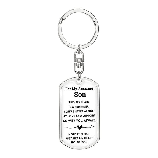 For My Amazing Son - Dog Tag Keychain