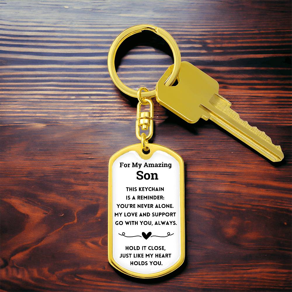 For My Amazing Son - Dog Tag Keychain