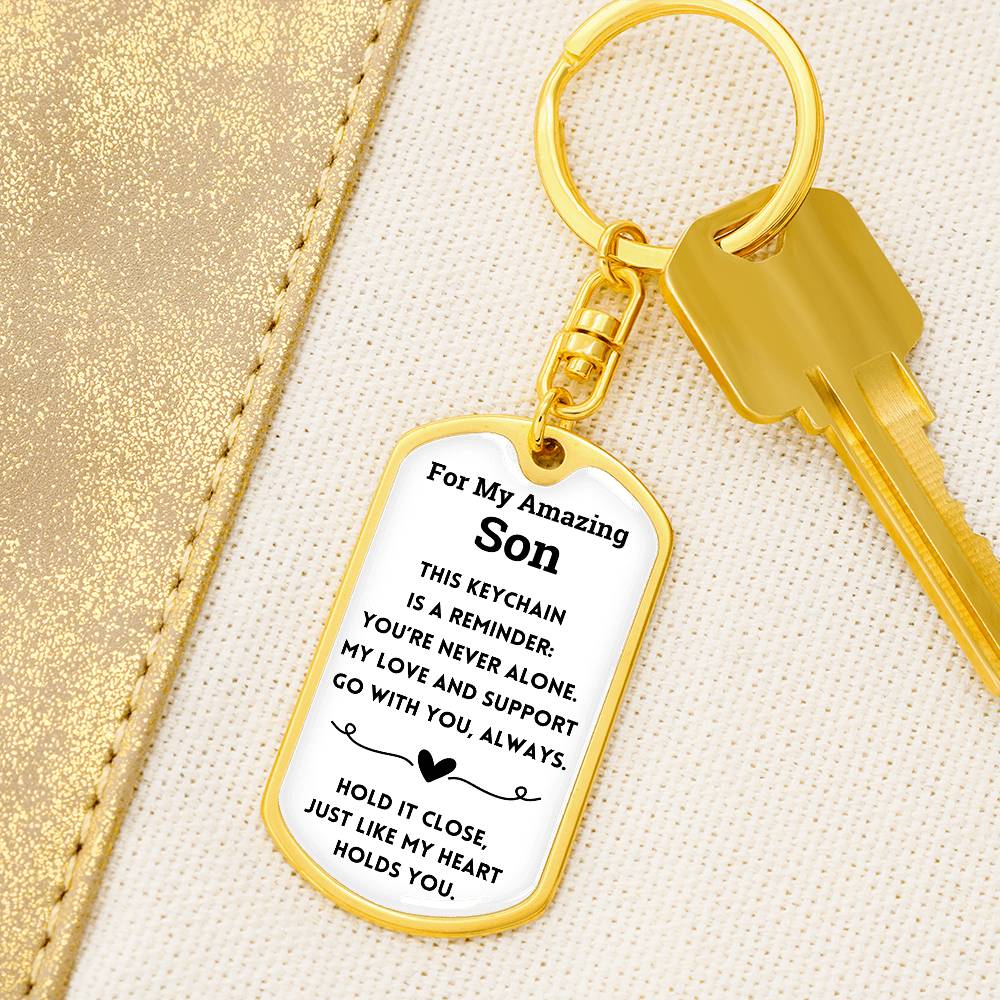 For My Amazing Son - Dog Tag Keychain