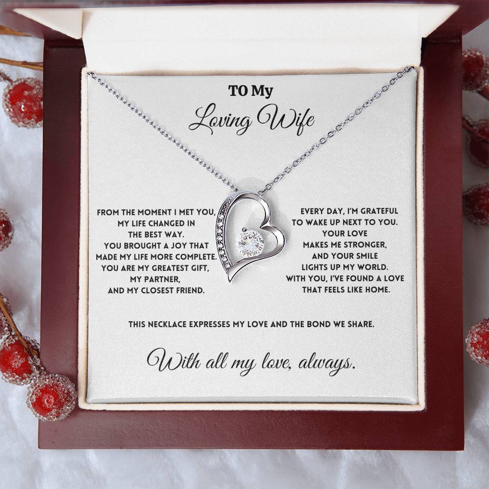 To My Loving Wife - You Brought a Joy - Forever Love Necklace