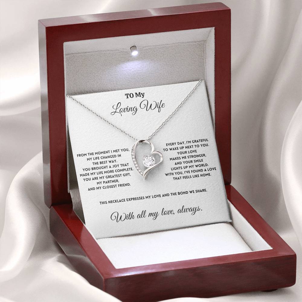 To My Loving Wife - You Brought a Joy - Forever Love Necklace