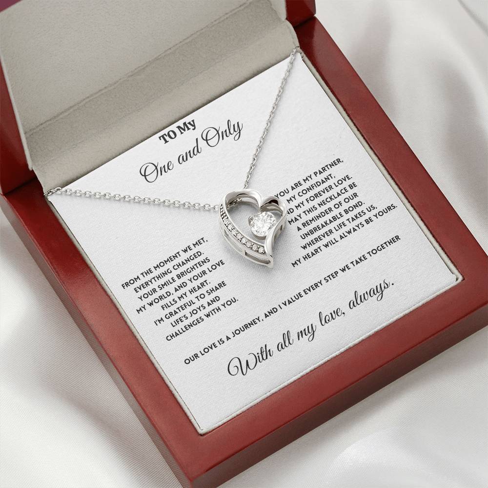 To My One and Only - Our Love is a Journey - Forever Love Necklace