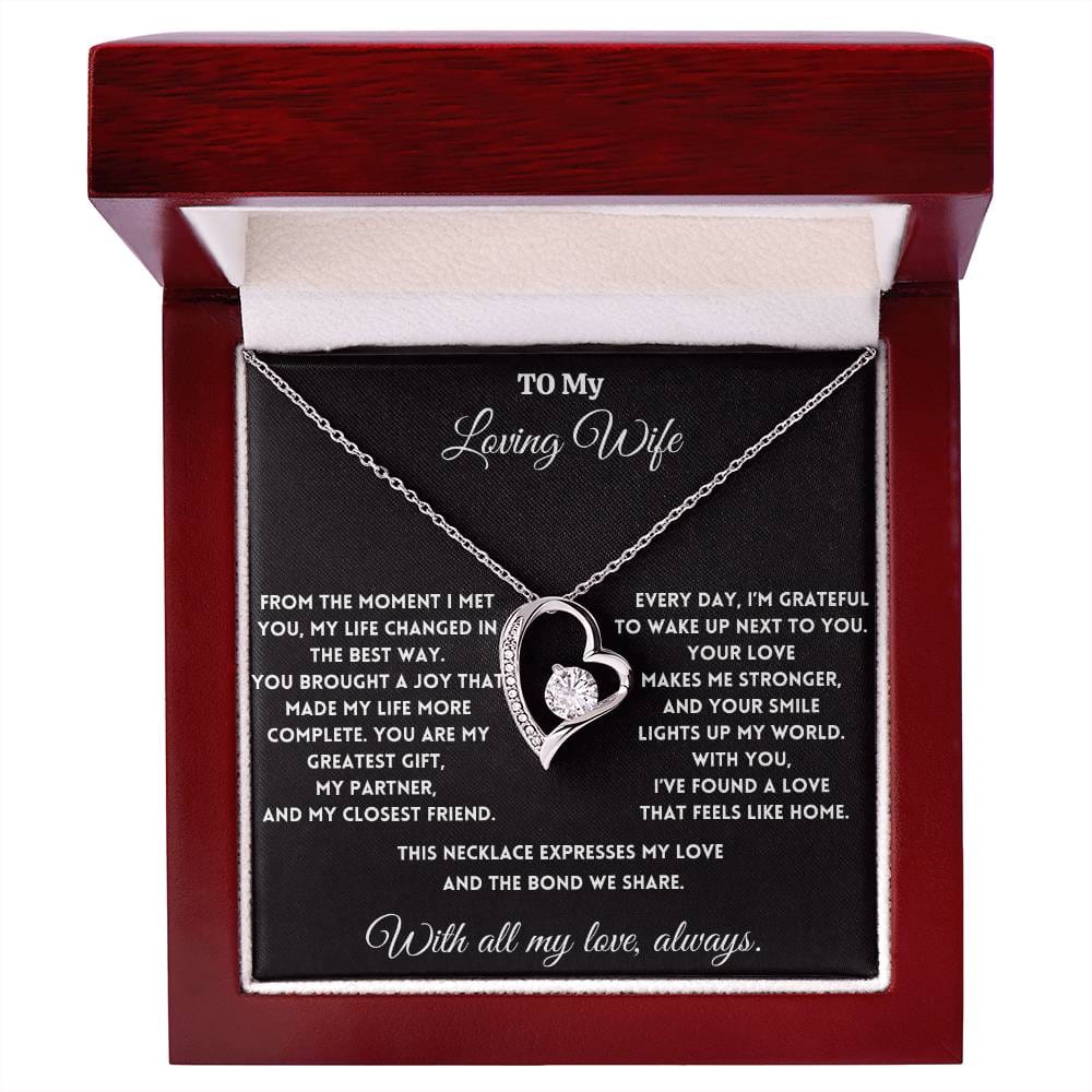 To My Loving Wife - You Brought a Joy - Forever Love Necklace