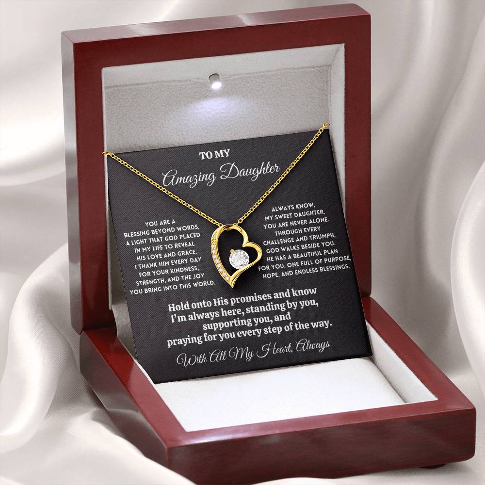 To My Amazing Daughter - Blessing Beyond Words - Forever Love Necklace