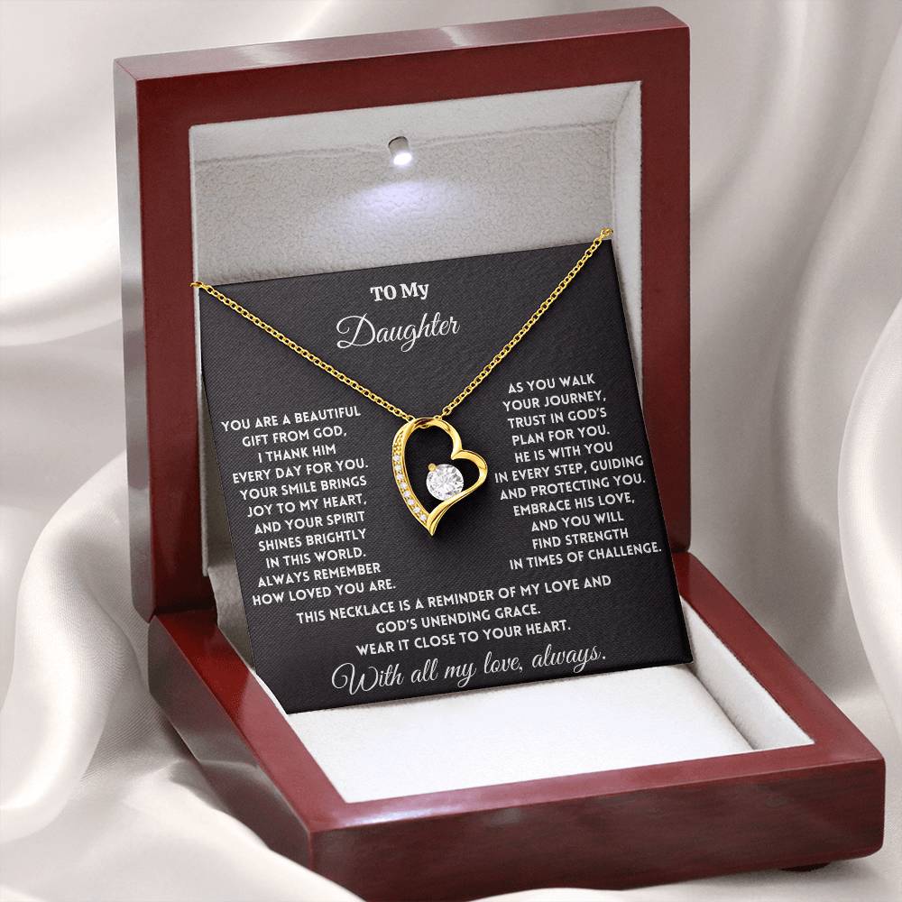 To My Daughter - Gift from God - Forever Love Necklace