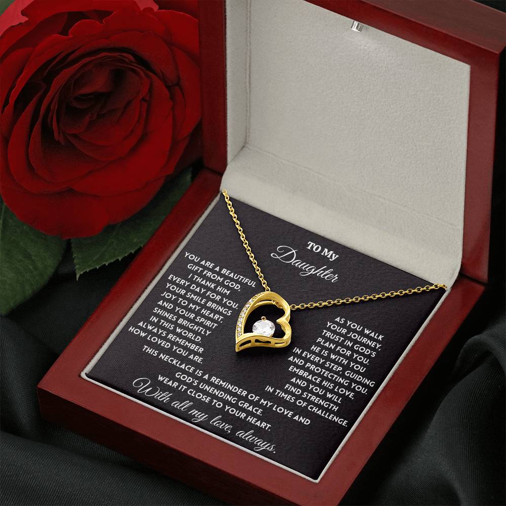 To My Daughter - Gift from God - Forever Love Necklace