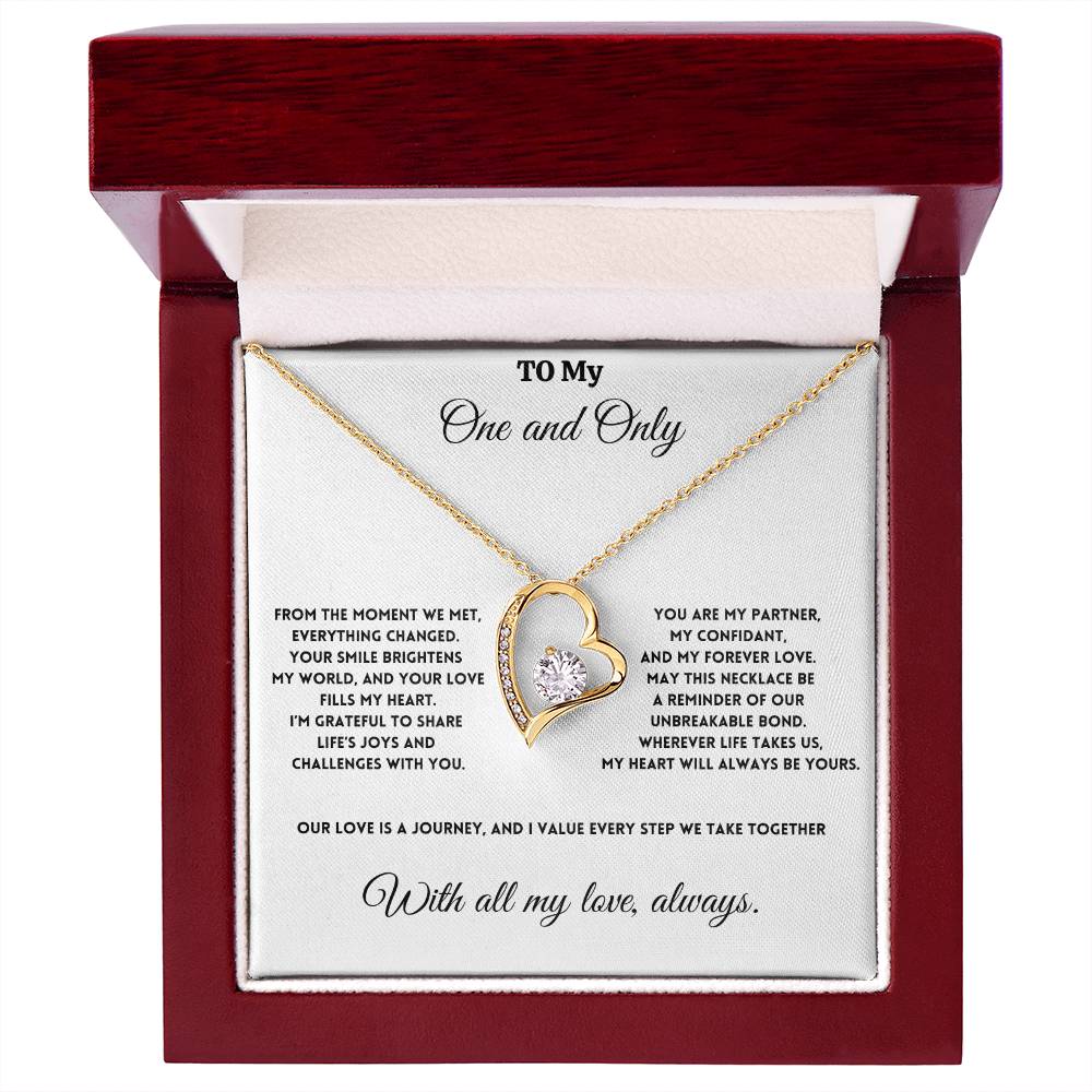 To My One and Only - Our Love is a Journey - Forever Love Necklace