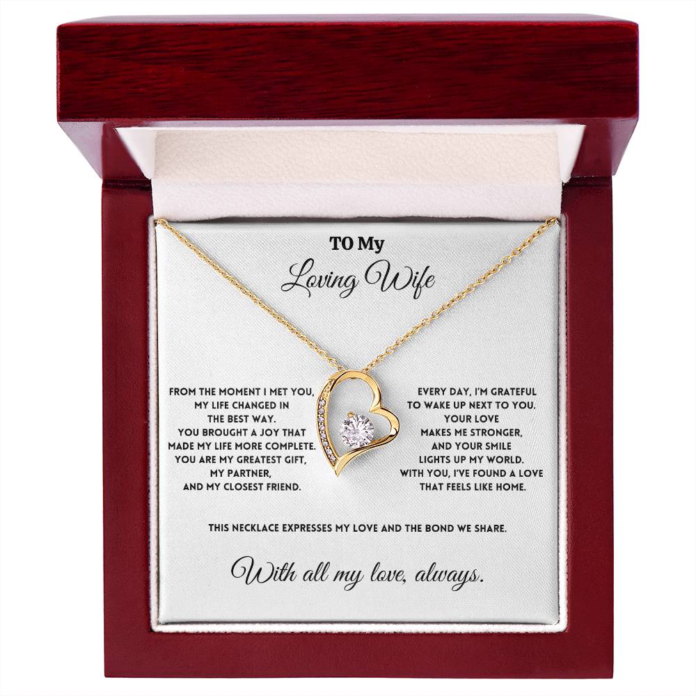 To My Loving Wife - You Brought a Joy - Forever Love Necklace