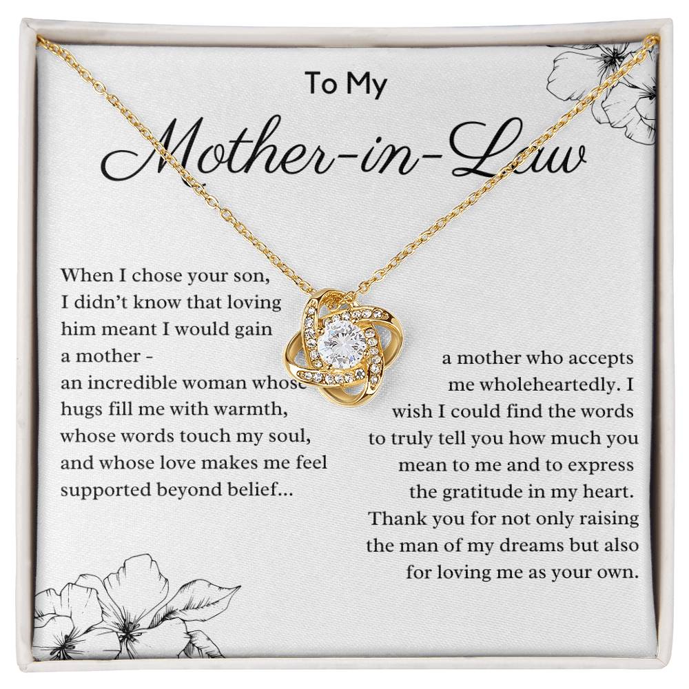 To My Mother-in-Law Love Knot Necklace - For Loving Me as Your Own