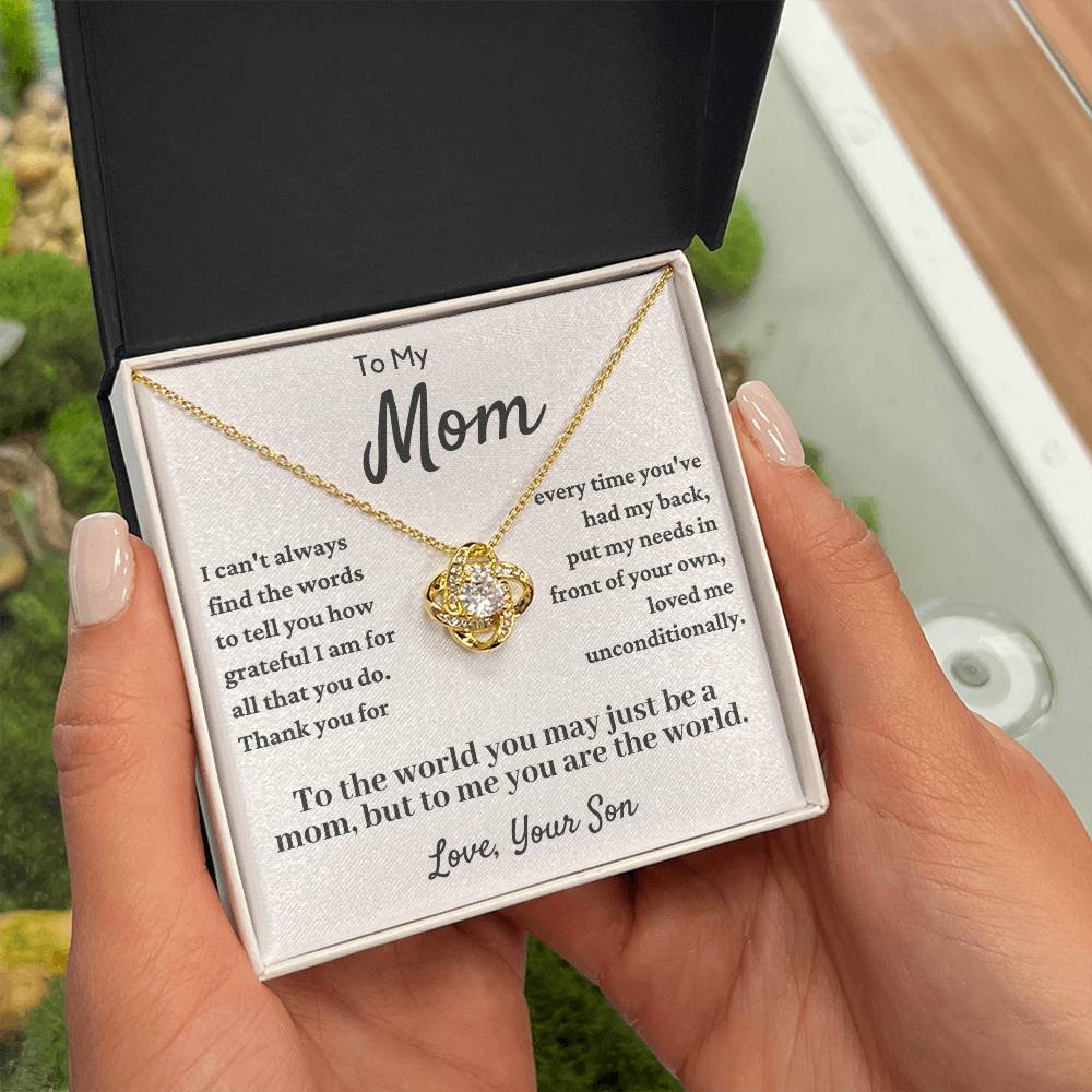 To My Mom Love Knot Necklace - Loved Me Unconditonally