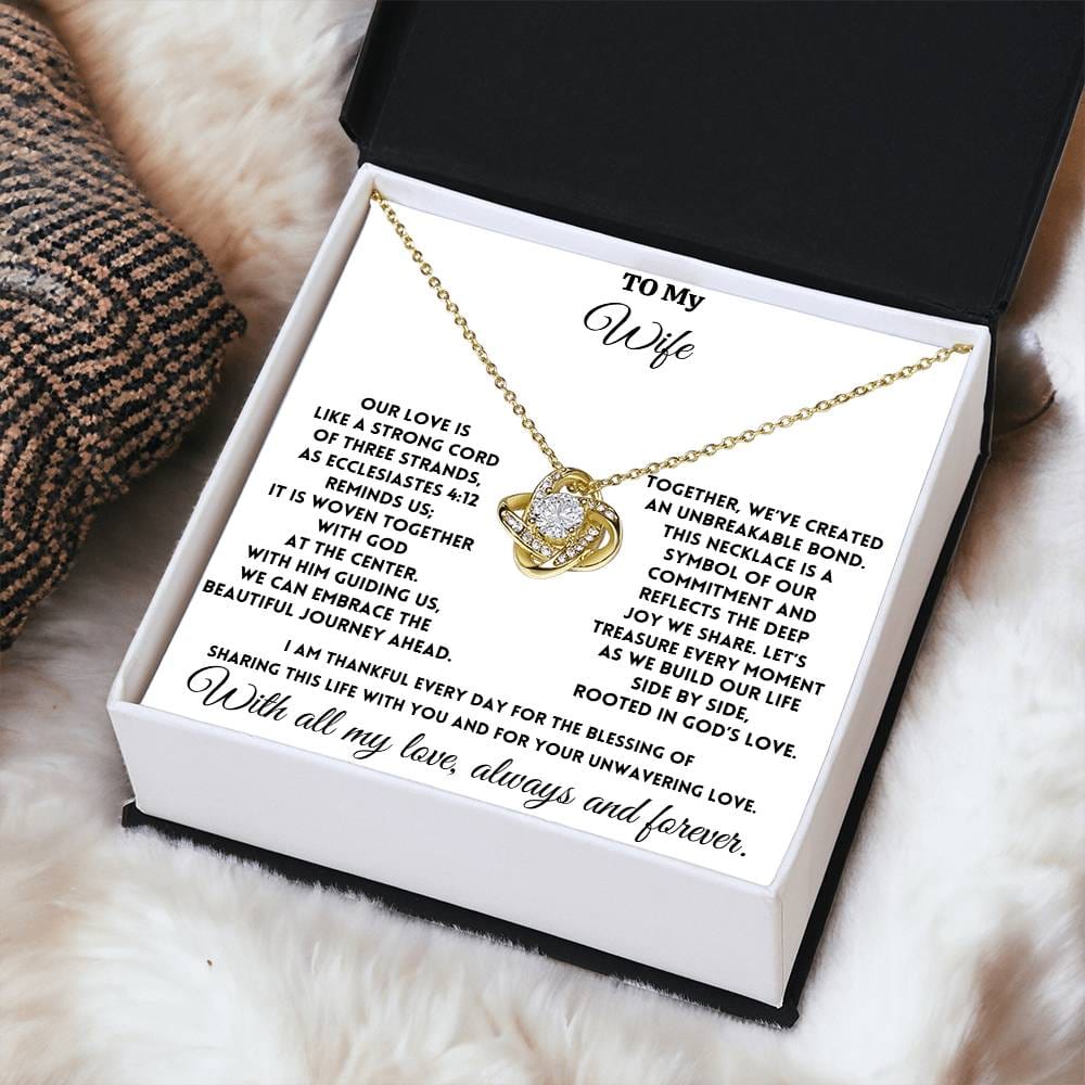 To My Wife - God is at the center - Love Knot Necklace