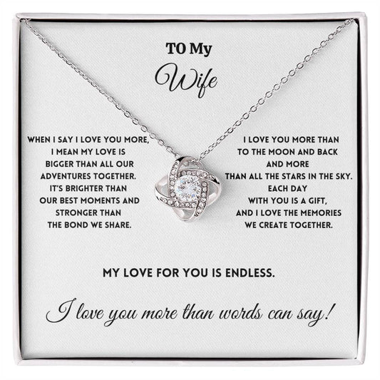 To My Wife - To the Moon and Back - Love Knot Necklace