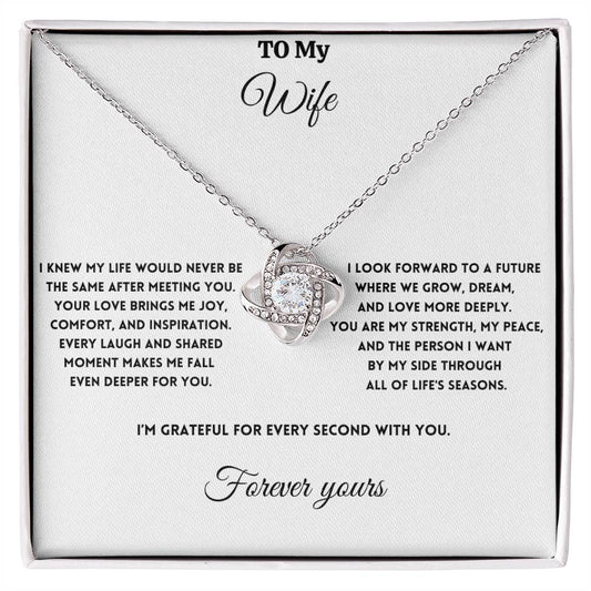 To My Wife - I Fall Even Deeper For You - Love Knot Necklace