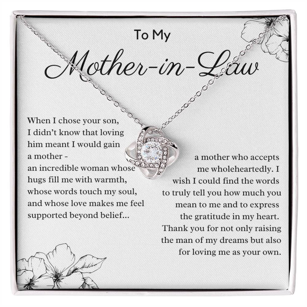 To My Mother-in-Law Love Knot Necklace - For Loving Me as Your Own