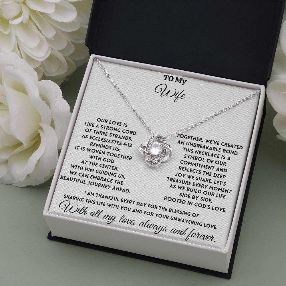 To My Wife - God is at the center - Love Knot Necklace