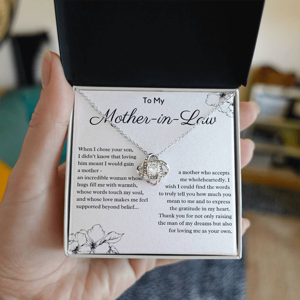 To My Mother-in-Law Love Knot Necklace - For Loving Me as Your Own