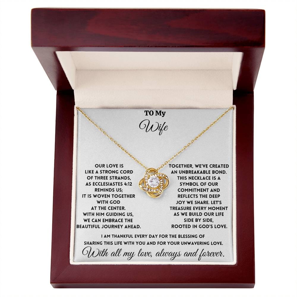 To My Wife - God is at the center - Love Knot Necklace