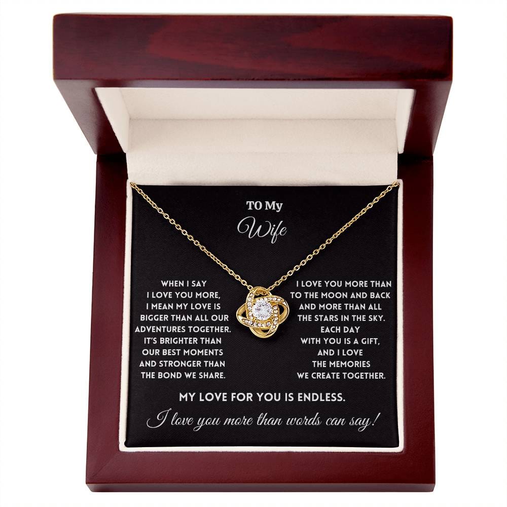 To My Wife - To the Moon and Back - Love Knot Necklace