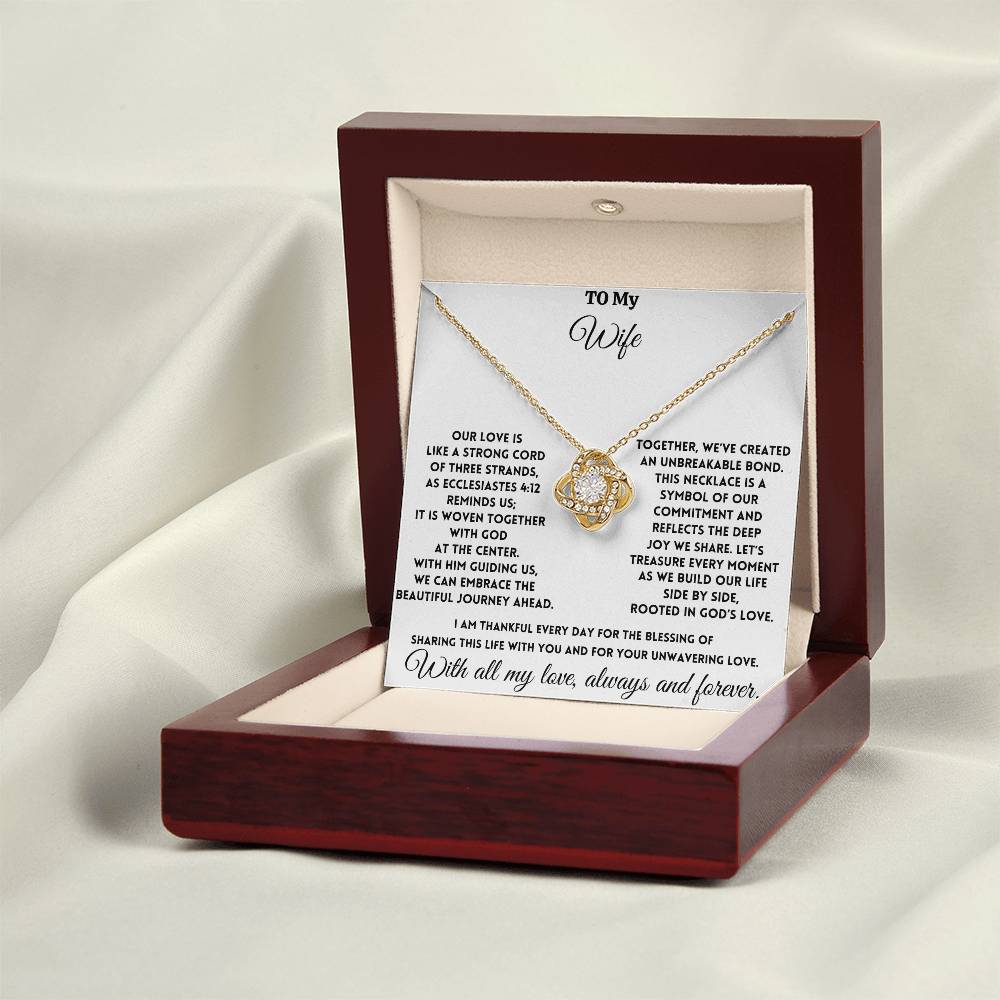 To My Wife - God is at the center - Love Knot Necklace