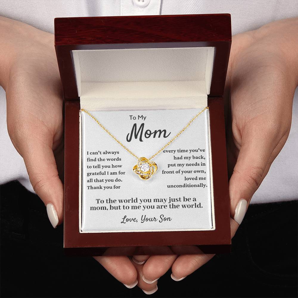 To My Mom Love Knot Necklace - Loved Me Unconditonally