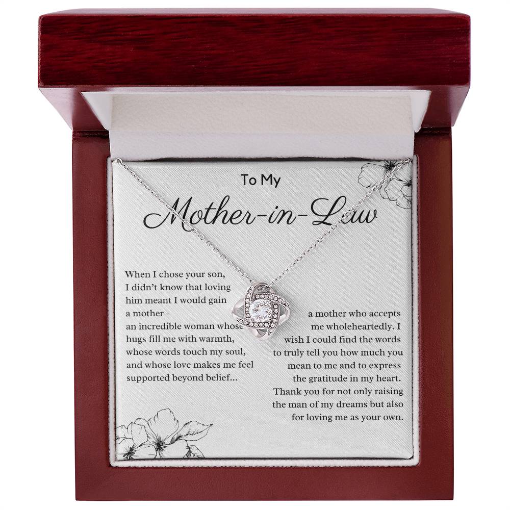 To My Mother-in-Law Love Knot Necklace - For Loving Me as Your Own