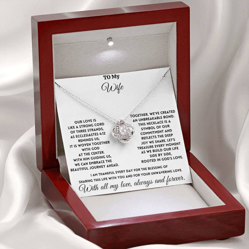 To My Wife - God is at the center - Love Knot Necklace