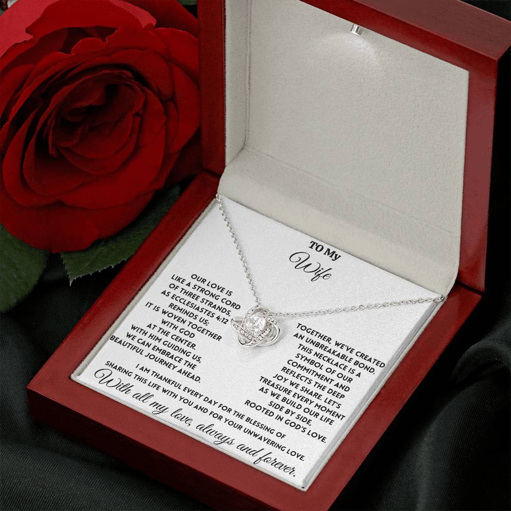 To My Wife - God is at the center - Love Knot Necklace