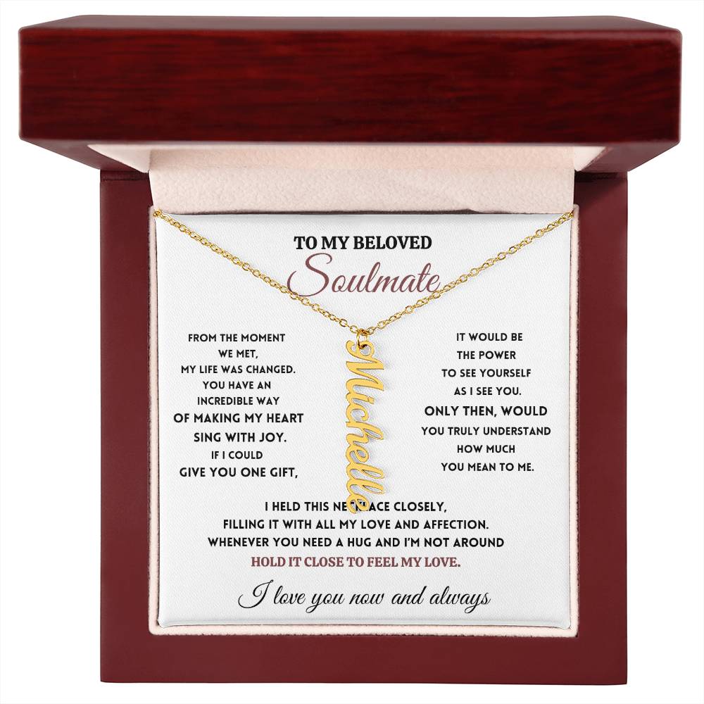 To My Beloved Soulmate - Name Necklace - Sing with Joy