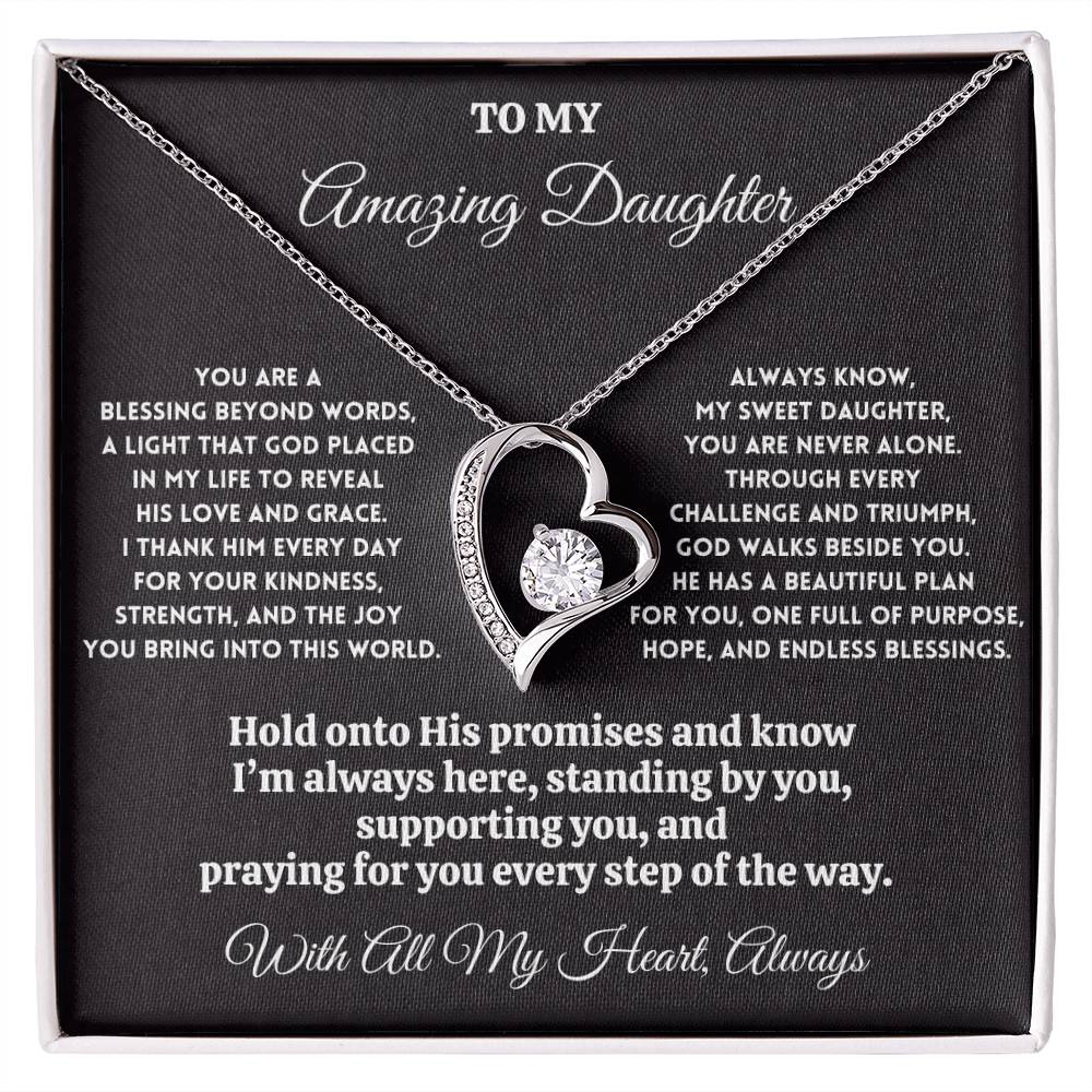 To My Amazing Daughter - Blessing Beyond Words - Forever Love Necklace