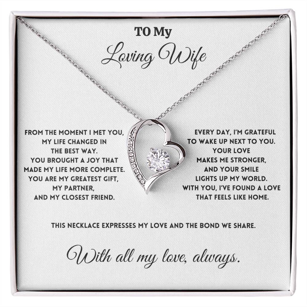 To My Loving Wife - You Brought a Joy - Forever Love Necklace